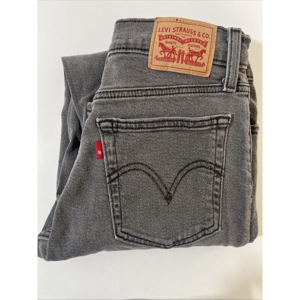 Levi's Wedgie Straight Jeans‎ Womens Size 27 Gray Denim Button Fly